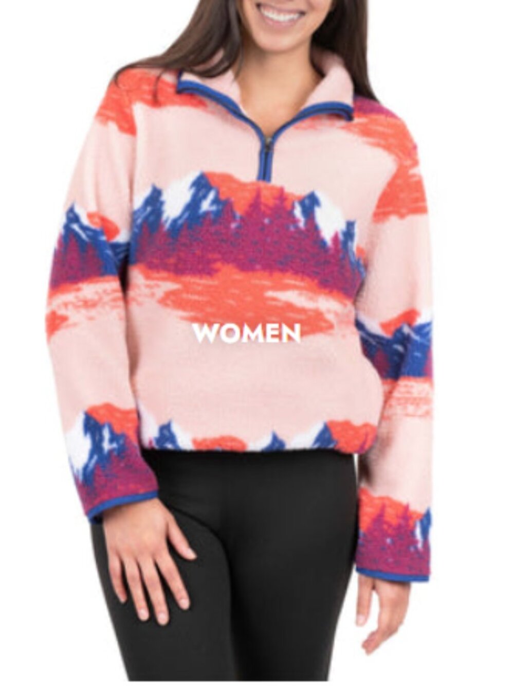 Mountan and Isles Sherpa Pullover Jacket/Sweater with Pockets - Large in Pink